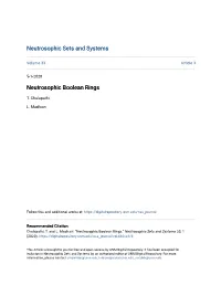 Neutrosophic Boolean Rings