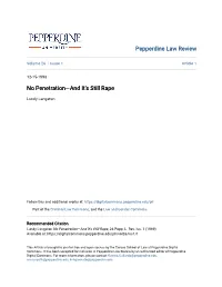 No Penetration—And It's Still Rape