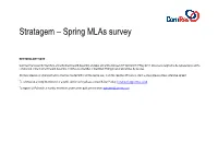 Stratagem – Spring Mlas Survey