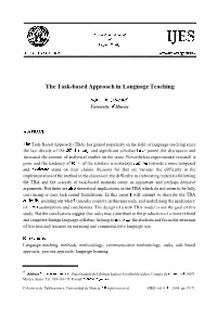 The Task-Based Approach in Language Teaching