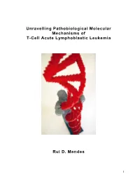 Unravelling Pathobiological Molecular Mechanisms of T-Cell Acute Lymphoblastic Leukemia