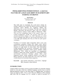 A Social Factor of Language Shift in Elementary School Students