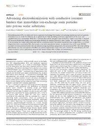 Advancing Electrodeionization with Conductive Ionomer Binders That
