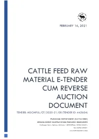 Cattle Feed Raw Material E-Tender Cum Reverse Auction Document Tender: Mdcmpul/Cf/2020-21/08 (Tender Id: 443604)
