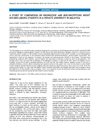 Original Article a Study of Comparison on Knowledge