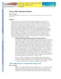 Phasic GABAA-Mediated Inhibition