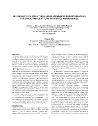 Secondary Flow Structures Under Stent-Induced Perturbations for Cardiovascular Flow in a Curved Artery Model