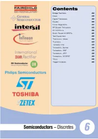 Semiconductors – Discretes 6 6 Semiconductors – Discretes 354 354 Index Bymanufacturers’Listno.— Itn.Page List No
