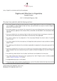 Stigma and Abortion in Argentina Raquel Drovetta