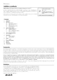 Additive Synthesis