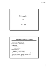Chirality and Enantiomers
