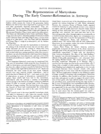 The Representation of Martyrdoms During the Early Counter-~Eformation in Antwerp