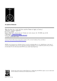 What the Poet Saw: Ovid, the Error and the Theme of Sight in Tristia 2