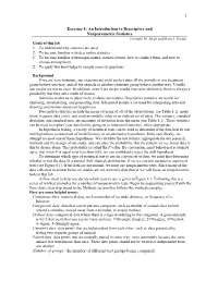 1 Exercise 8: an Introduction to Descriptive and Nonparametric