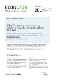 Endogenous Derivation of the Optimal Policy Measures to Improve the Water Quality in Barada Basin, Syria