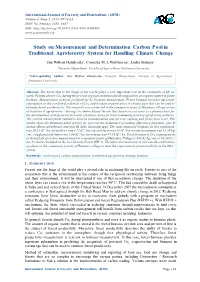 Study on Measurement and Determination Carbon Pool in Traditional Agroforestry System for Handling Climate Change