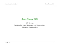 Game Theory 2021