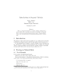 Introduction to Sequent Calculus