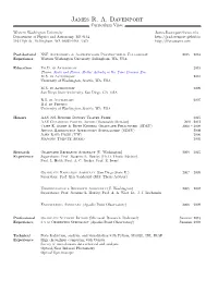 James R. A. Davenport Curriculum Vitae