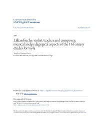 Lillian Fuchs: Violist, Teacher and Composer