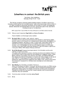 Schwitters in Context: the British Years