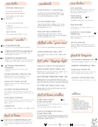 Takeout Menu