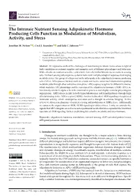 The Intrinsic Nutrient Sensing Adipokinetic Hormone Producing Cells Function in Modulation of Metabolism, Activity, and Stress