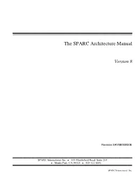 The SPARC Architecture Manual Version 8