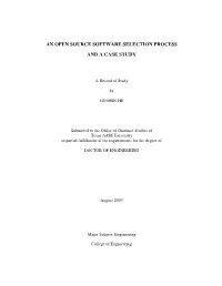 An Open Source Software Selection Process and a Case Study