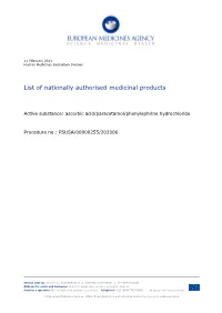 Ascorbic Acid/ Paracetamol/ Phenylephrine Hydrochloride PSUSA/00000255/202006 List of Nationally Authorised Medicinal Products