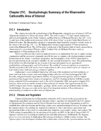 Chapter 21C. Geohydrologic Summary of the Khanneshin Carbonatite Area of Interest