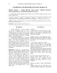 Contributions to the Knowledge of Latvian Coleoptera. 8