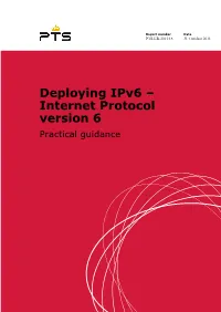 Deploying Ipv6 – Internet Protocol Version 6 Practical Guidance
