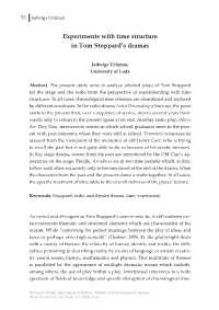 Experiments with Time Structure in Tom Stoppard's Dramas