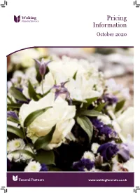 Pricing Information October 2020