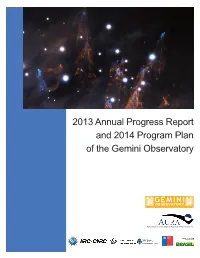 2013 Annual Progress Report and 2014 Program Plan of the Gemini Observatory