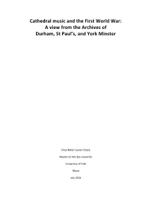 A View from the Archives of Durham, St Paul's, and York Minster