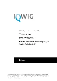 A20-73 Trifarotene (Acne Vulgaris) – Benefit Assessment According to §35A Social Code Book V1