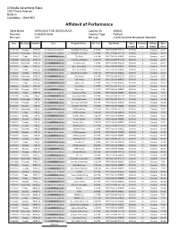 Affidavit of Performance