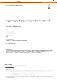 Compendium of Botanicals Reported to Contain Naturally Occuring Substances of Possible Concern for Human Health When Used in Food and Food Supplements
