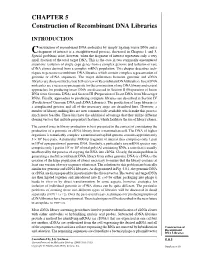 "Construction of Recombinant DNA Libraries". In: Current Protocols In