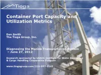 Container Port Capacity and Utilization Metrics