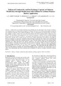 Enhanced Conductivity and Ion Exchange Capacity of Chitosan Membranes Through Modification with Lithium for Lithium Polymer Battery Application