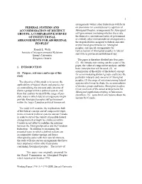 Federal Systems and Accommodation of Distinct Groups: a Comparative Survey of Institutional Arrangements for Aboriginal Peoples