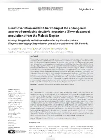 Genetic Variation and DNA Barcoding of the Endangered