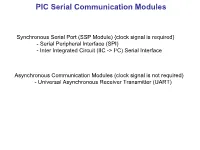 PIC Serial Communication Modules