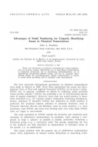Advantages of Nodal Numbering for Uniquely Identifying Atoms in Chemical Nomenclature Alan L