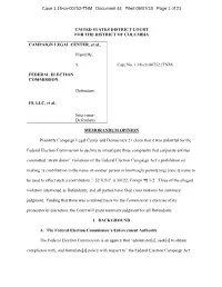 CLC V. FEC (16-0752) Memorandum Opinion Filed June 7, 2018