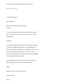 Information Disclosure Vulnerability in Mozilla Firefox for Ios