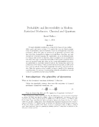 Probability and Irreversibility in Modern Statistical Mechanics: Classical and Quantum